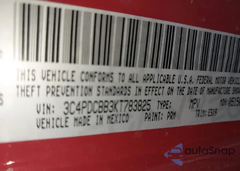 2019 Dodge Journey Se from USA, damaged, VIN 3C4PDCBB3KT783825